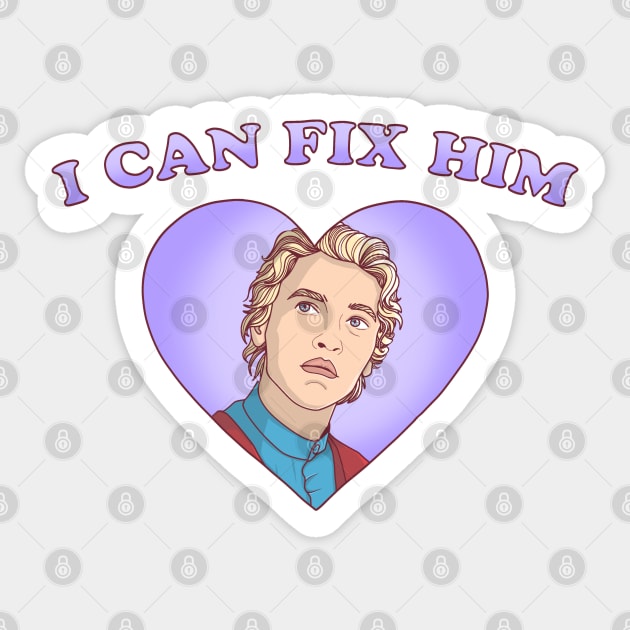 Coriolanus snow- I can fix him heart Sticker by Artbygoody